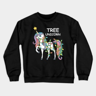 Tree Unicorn Funny Christmas Crewneck Sweatshirt